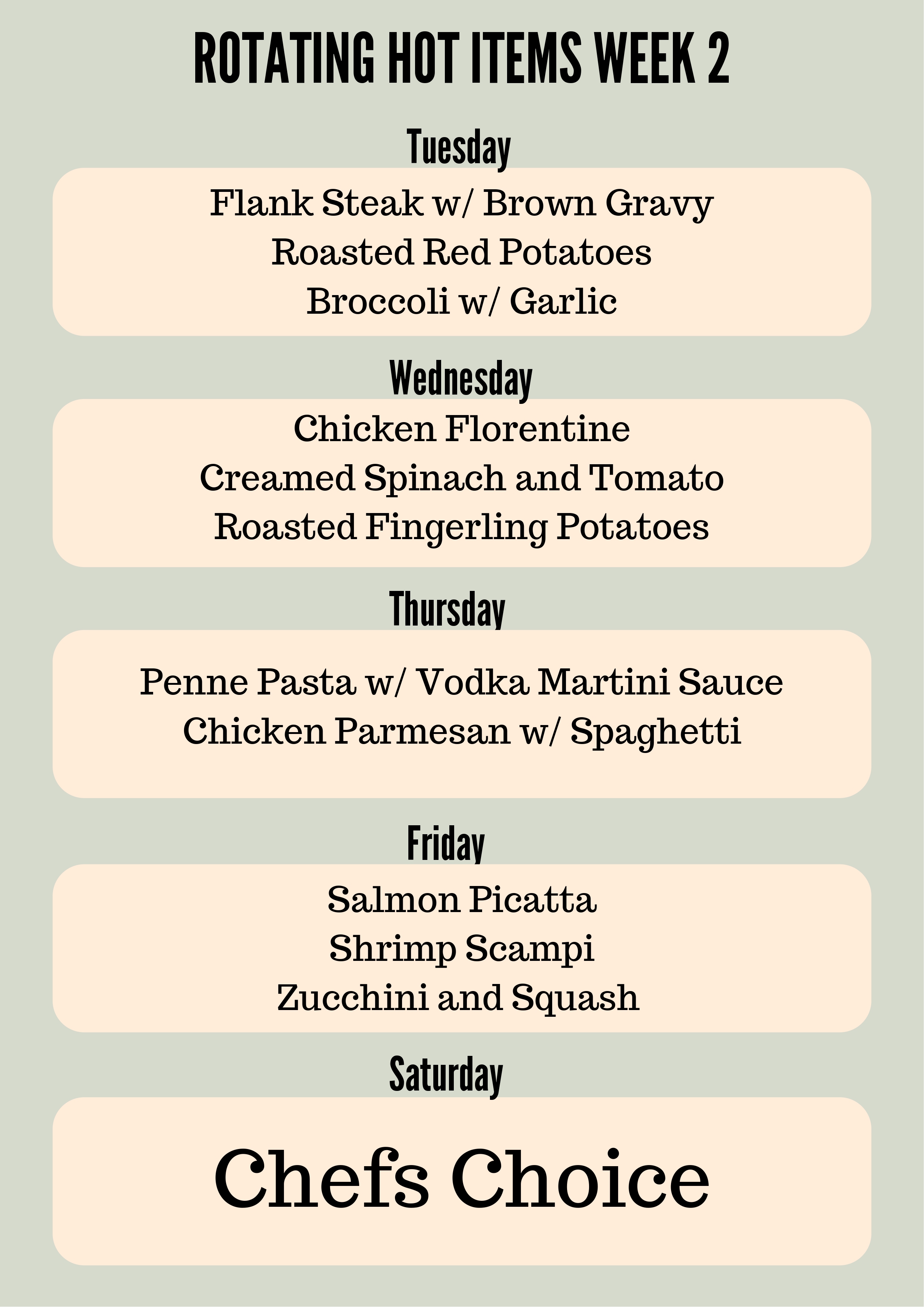 Rotating Hot Items Week 2
